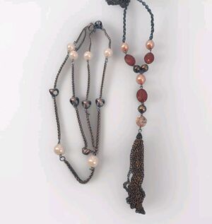 Fashion Jewelry Necklaces Beaded  Tasseled Costume Long Unmarked